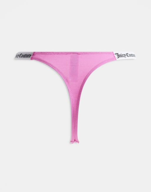 Pack de 3 tangas de color negro, rosa y blanco con logo de Juicy Couture, 3 de 3