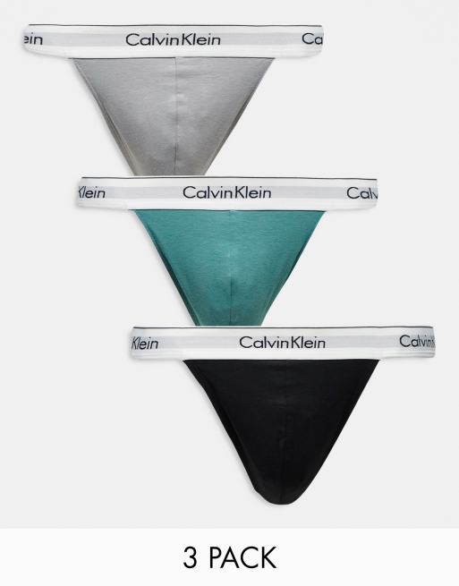 Pack de 3 tangas de varios colores elásticos de algodón Modern Cotton de Calvin Klein