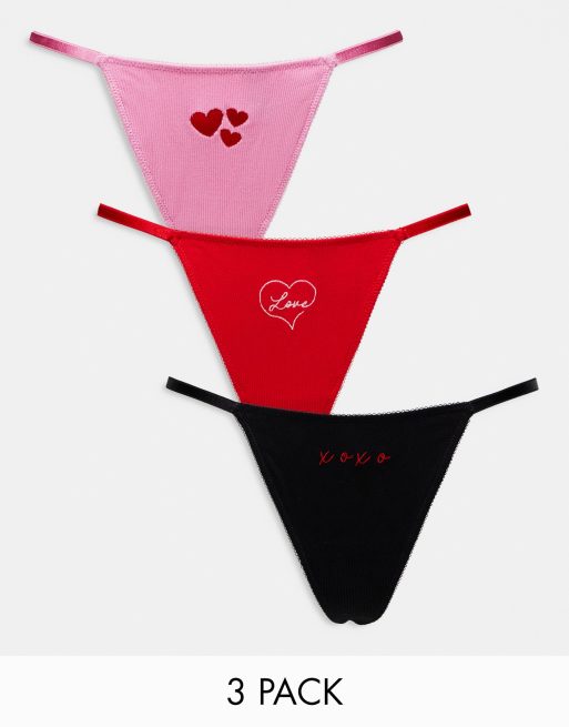 Pack de 3 tangas de varios colores originales para San Valent n de