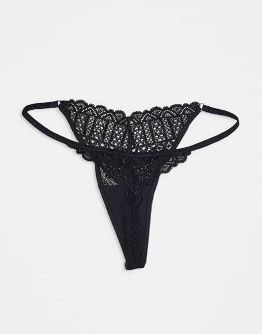 Pack de 3 tangas negros de encaje de KBX, 2 de 3