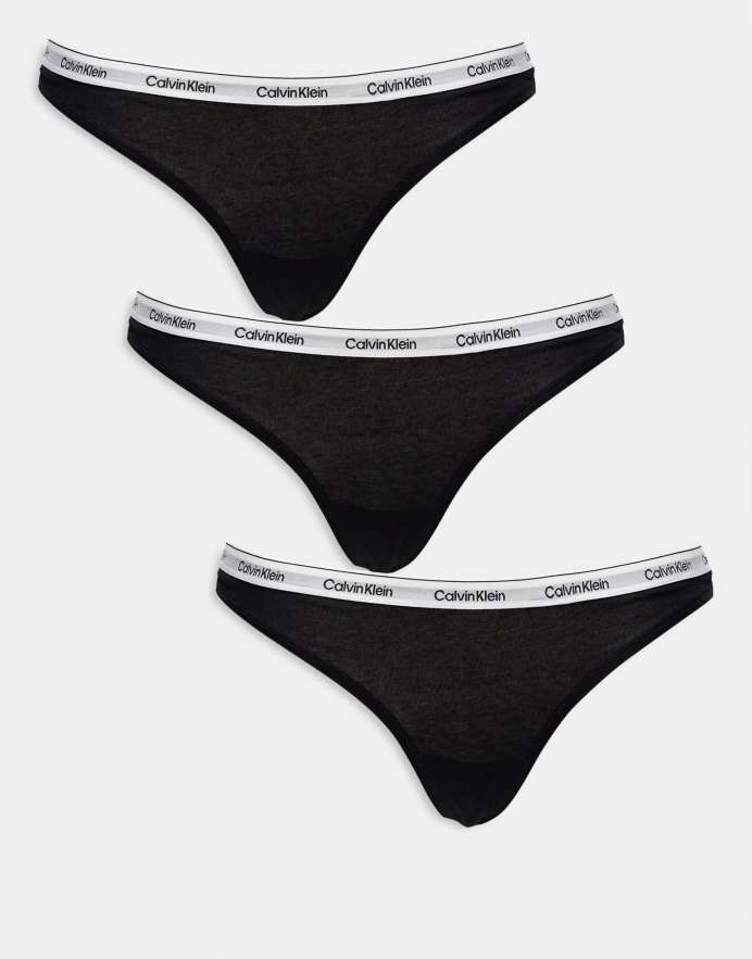 Calvin Klein Pack de 3 tangas negros Modern Logo de