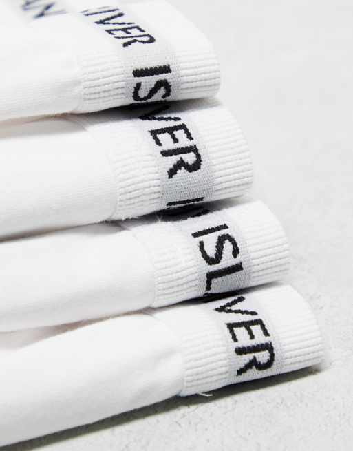Pack de 4 braguitas blancas con cinturilla acanalada de River Island, 2 de 4