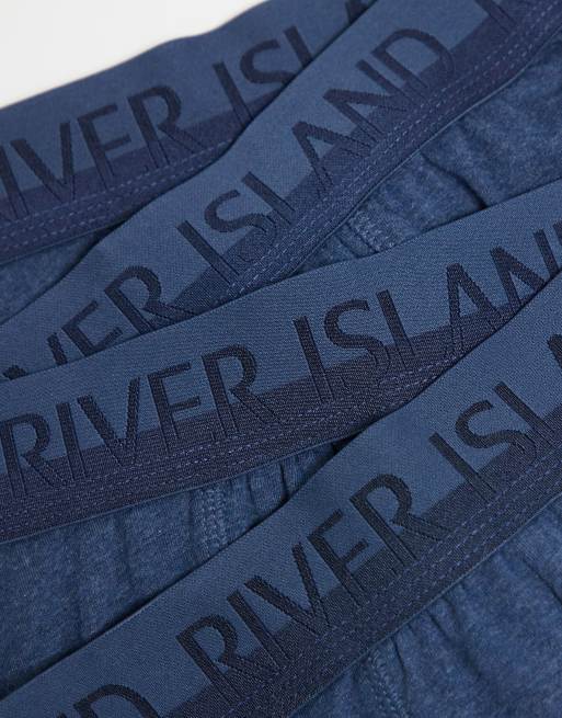 Pack de 4 calzoncillos azul jaspeado de River Island, 2 de 4