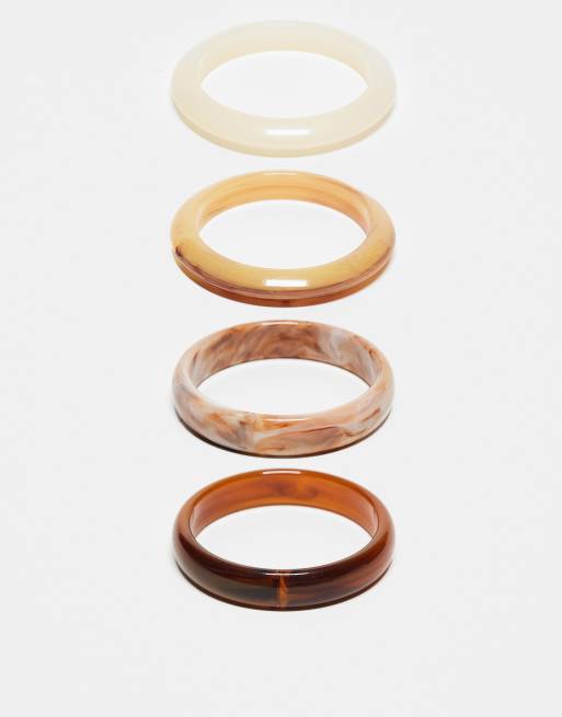 Pack de 4 pulseras de varios colores de resina de ASOS DESIGN