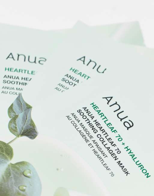 Pack de 4 mascarillas de lámina calmantes con colágeno Heartleaf 70 de Anua, 2 de 3