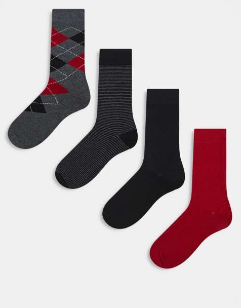 Pack de 4 pares de calcetines grises con rayas y rombos de GANT - view 1