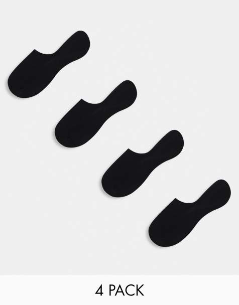 Pack de 4 pares de calcetines negros de corte bajo para zapatillas de deporte de Lindex - view 1