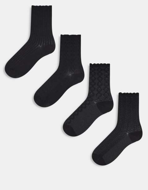 Pack de 4 pares de calcetines negros estructurados de Lindex - view 1