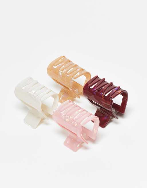 Pack de 4 pinzas para el cabello de varios colores cuadradas de resina de Accessorize, 3 de 3
