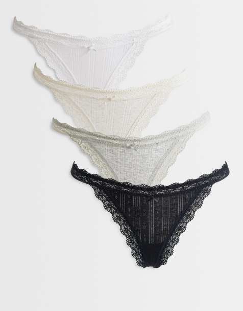 Pack de 4 tangas de varios colores de algodón y encaje de Cotton On - view 1