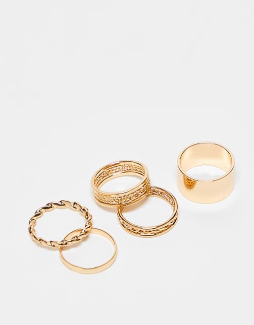 Pack de 5 anillos apilables de estilo minimalista Cruviel de ALDO