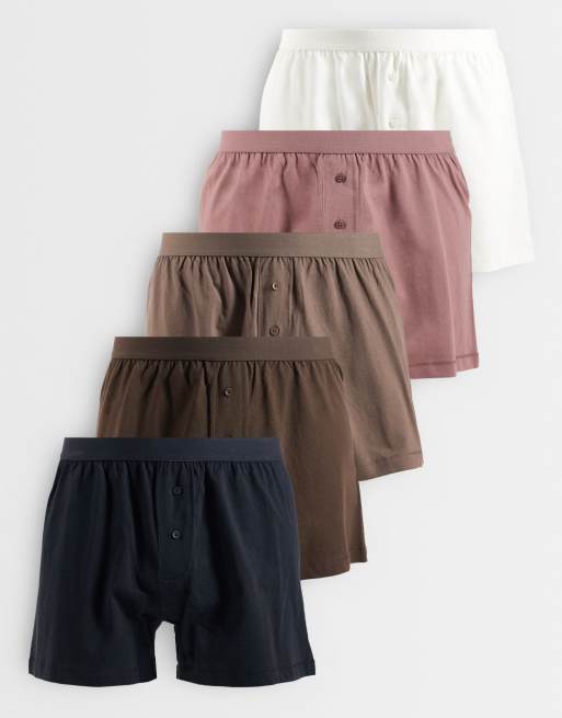 Pack de 5 calzoncillos bóxer de varios colores de ASOS DESIGN, 1 de 3