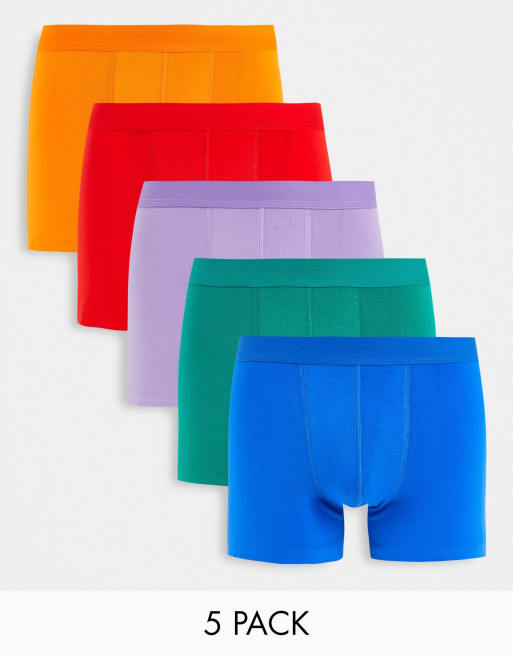 Pack de 5 calzoncillos con colores pop de ASOS DESIGN