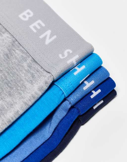 Pack de 5 calzoncillos de color azul y azul marino de Ben Sherman, 4 de 4