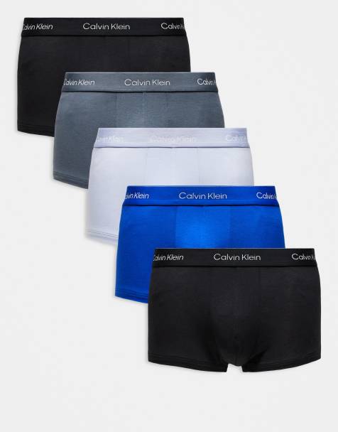 Pack de 5 calzoncillos de color negro y azul de talle bajo Icon Cotton Stretch de Calvin Klein - view 1