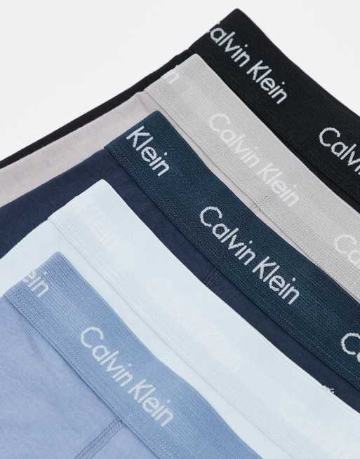Pack de 5 calzoncillos de colores azules y neutros Cotton Stretch de Calvin Klein, 3 de 4