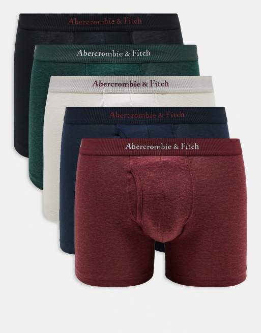 Pack de 5 calzoncillos de colores con cinturillas ronales con logo de Abercrombie & Fitch