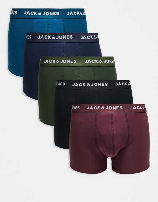 Pack de 5 calzoncillos de colores invernales de Jack & Jones