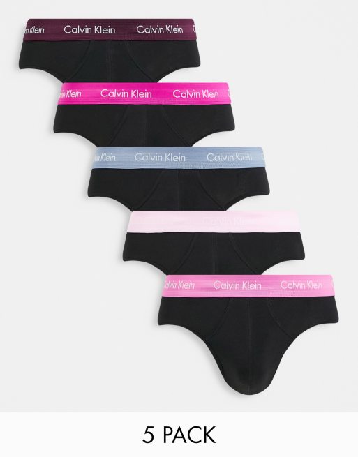 Pack de 5 calzoncillos de talle bajo en algodón elástico de Calvin Klein