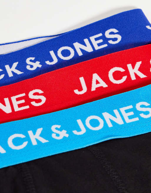 Pack de 5 calzoncillos en negro y azul con cinturilla en contraste de Jack & Jones, 4 de 4