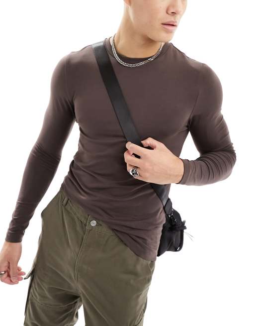 Pack de 5 camisetas de varios colores ajustadas de manga larga de ASOS DESIGN, 2 de 4
