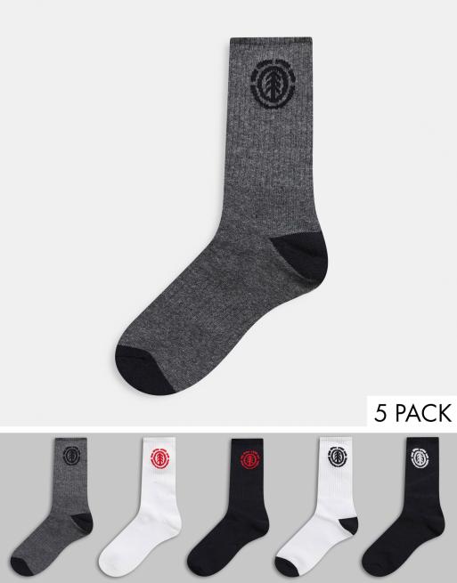 Pack de 5 pares de calcetines altos multicolores de Element 
