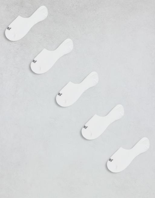 Pack de 5 pares de calcetines blancos invisibles de River Island