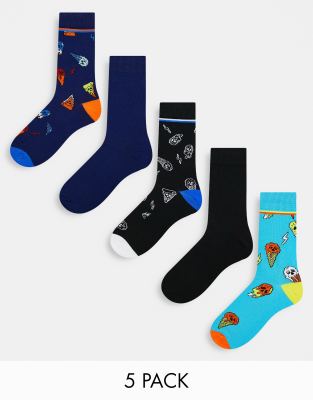 Jack & Jones 5 pack socks in cartoon ice cream print - ASOS Price Checker
