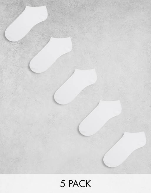 Pack de 5 pares de calcetines de deporte blancos de ASOS DESIGN