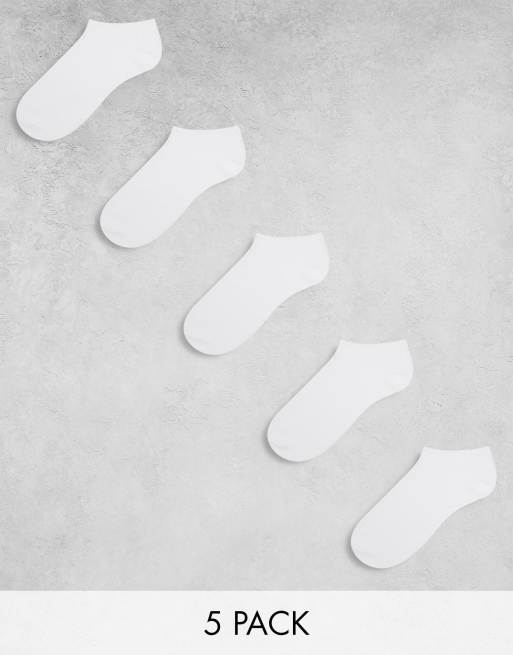 Pack de 5 pares de calcetines de deporte blancos de ASOS DESIGN