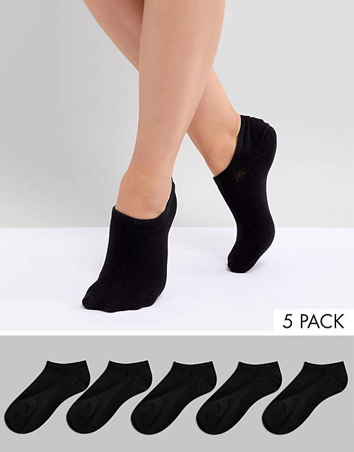 Pack de 5 pares de calcetines de deporte negros de Monki