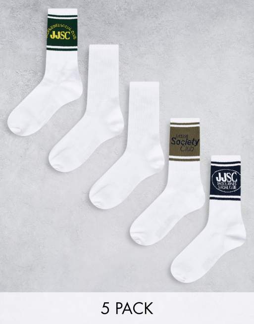 Pack de 5 pares de calcetines de tenis con estampado 