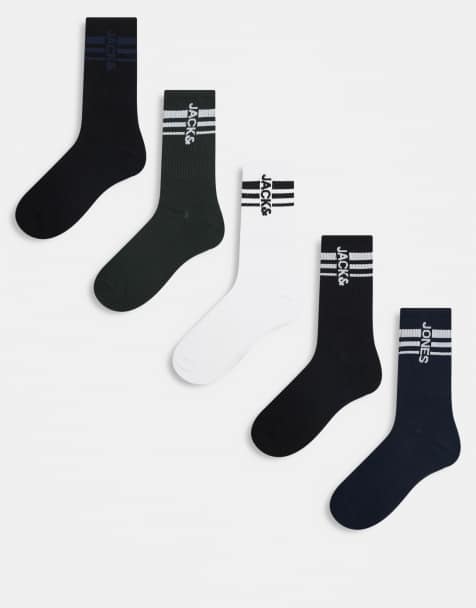 Pack de 5 pares de calcetines de tenis en negro de Jack & Jones - view 1