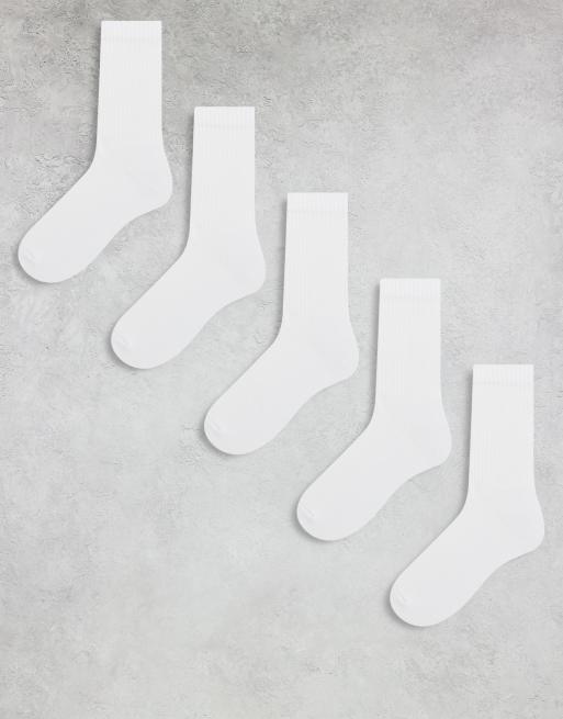 Pack de 5 pares de calcetines deportivos blancos de ASOS DESIGN