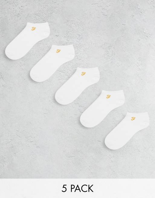 Pack de 5 pares de calcetines deportivos blancos de Farah