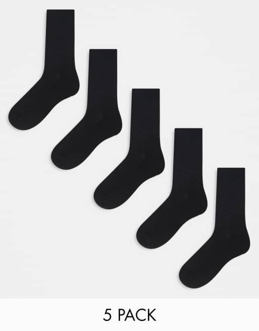 Pack de 5 pares de calcetines deportivos en negro de ASOS DESIGN