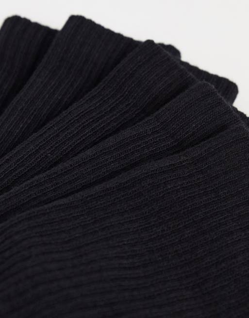 Pack de 5 pares de calcetines deportivos negros con suela de rizo de ASOS DESIGN, 2 de 4