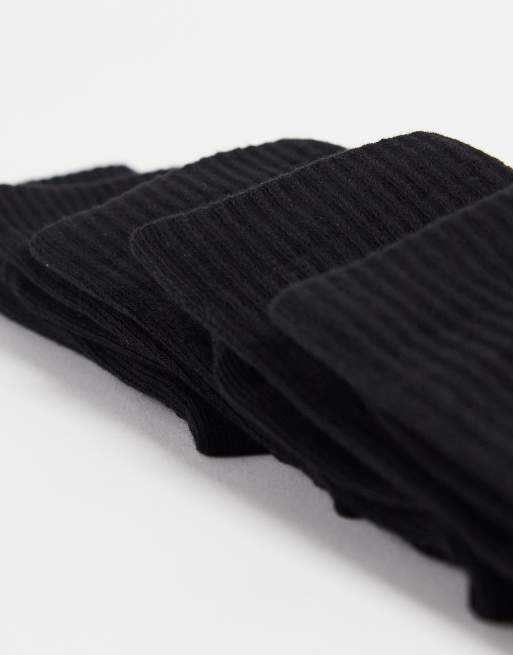 Pack de 5 pares de calcetines deportivos negros con suela de rizo de ASOS DESIGN, 3 de 4
