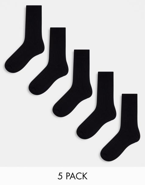 Pack de 5 pares de calcetines negros de canalé de Weekday - view 1