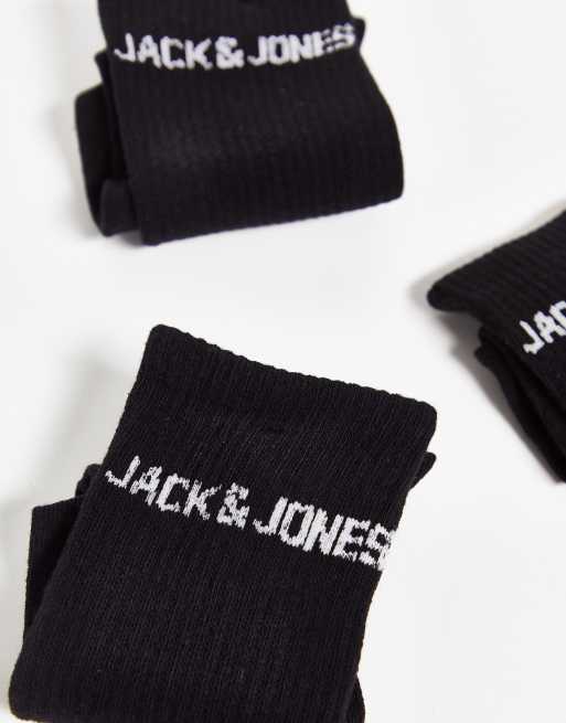 Pack de 5 pares de calcetines negros deportivos con logo de Jack & Jones, 4 de 4