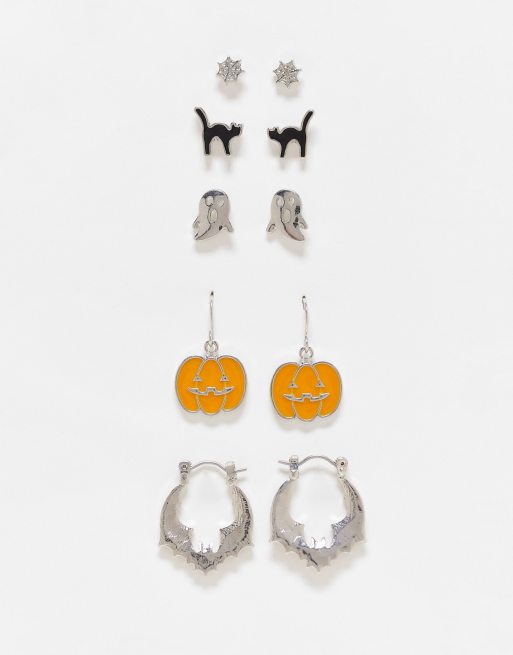 Pack de 5 pares de pendientes originales con diseños de ASOS DESIGN 
