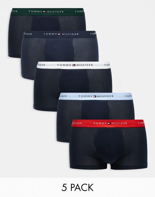 Pack de 5 calzoncillos básicos de varios colores con logo de algodón de Tommy Hilfiger