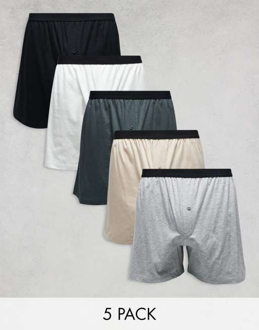 Pack de 5 calzoncillos bóxer de varios colores de ASOS DESIGN