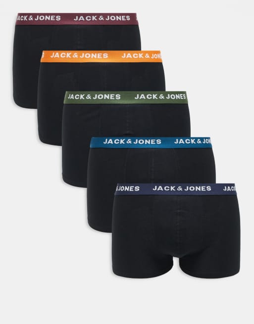 Pack de 5 calzoncillos con cinturillas de colores de Jack & Jones