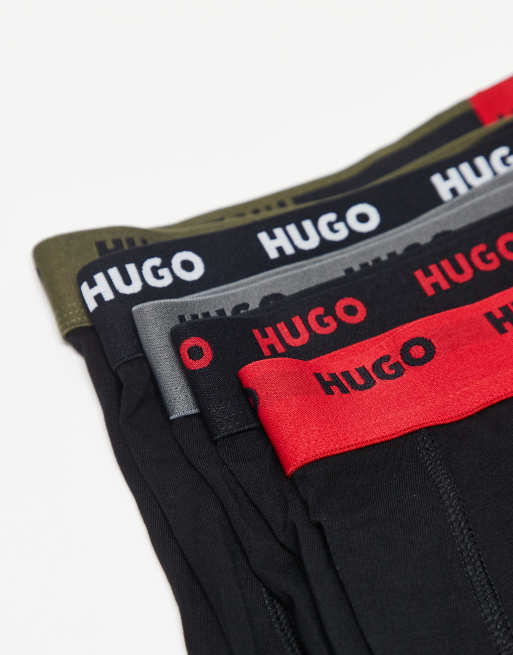 Pack de 5 calzoncillos negros con cinturilla del logo en contraste de HUGO RED, 2 de 3