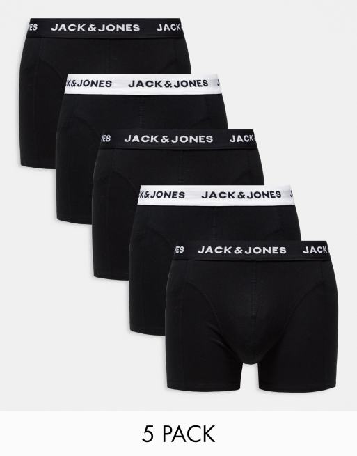 Pack de 5 calzoncillos negros con cinturilla monocrom tica de Jack