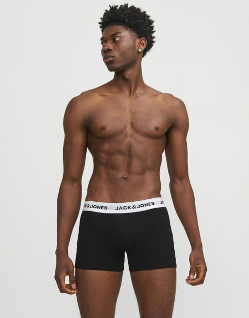 Pack de 5 calzoncillos negros con cinturillas de colores de Jack & Jones, 4 de 5