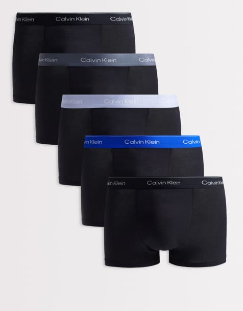 Pack de 5 calzoncillos negros holgados con cinturillas de color azul y gris de algodón Icon Cotton Stretch de Calvin Klein - view 1