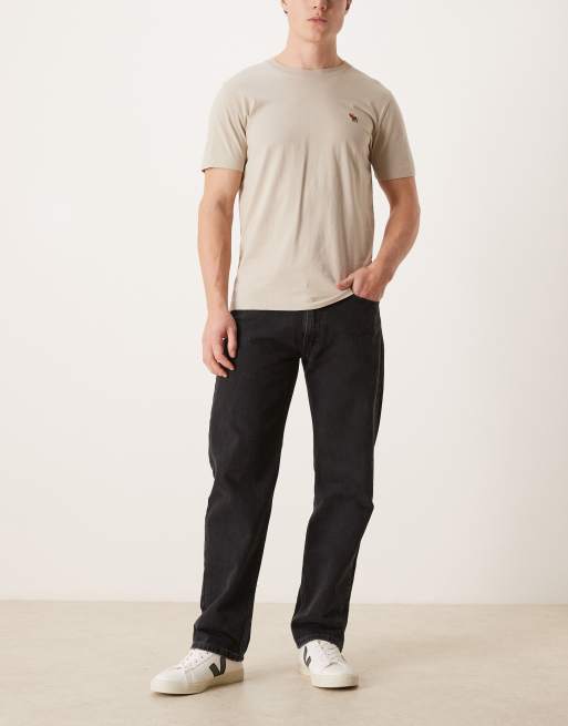 Pack de 5 camisetas beis con logo de icono de Abercrombie & Fitch, 2 de 5