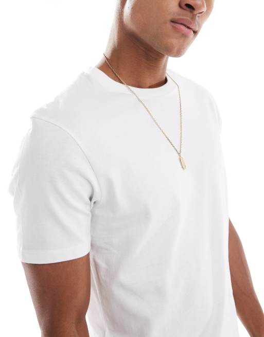 Pack de 5 camisetas blancas básicas con cuello redondo de ASOS DESIGN, 3 de 4